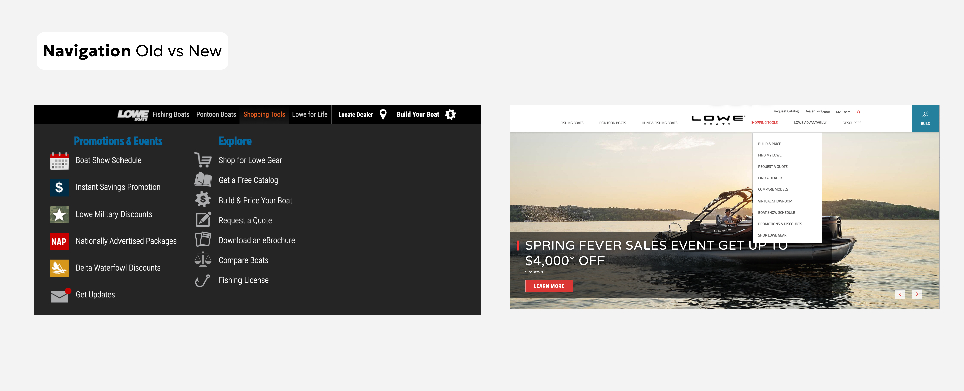 Navigation — old vs new