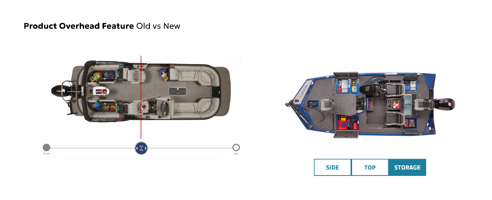 Product overhead feature — old vs new