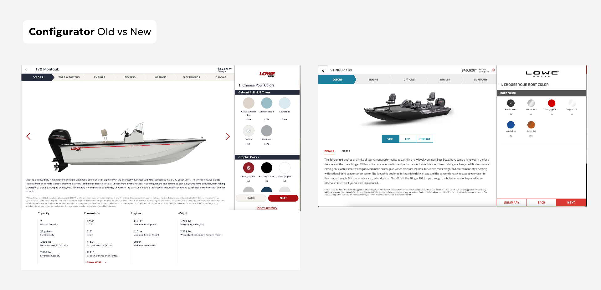 Configurator — old vs new